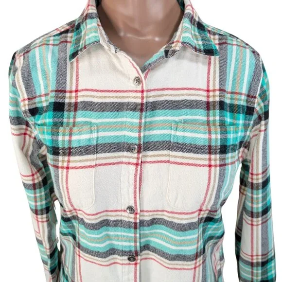 SOLD Woolrich XS Pemberton Plaid Long Sleeve Button Front Flannel Shirt - Picture 5 of 9